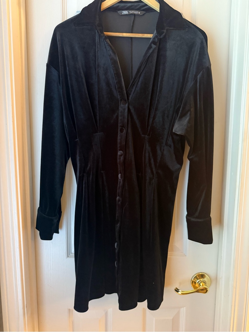 Zara Black Velvet Mini Dress